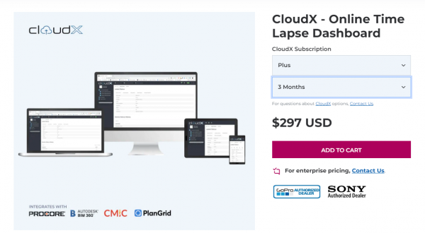 CLOUD X [PLUS] 3 Month subscription Subscription for Cam-Do timelapse systems - Image 16
